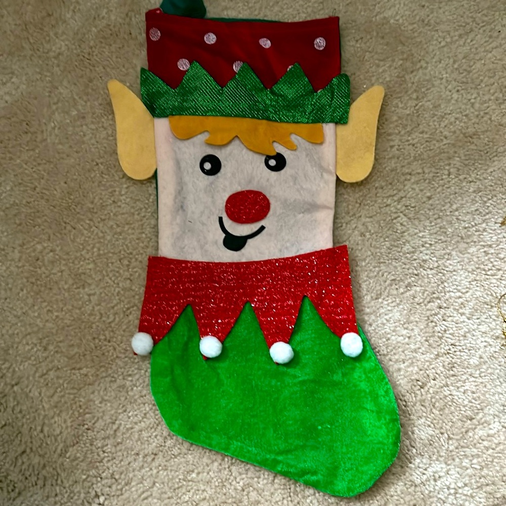 Vtg. Appliquéd Jester Hanukkah /Christmas‎ Stocking